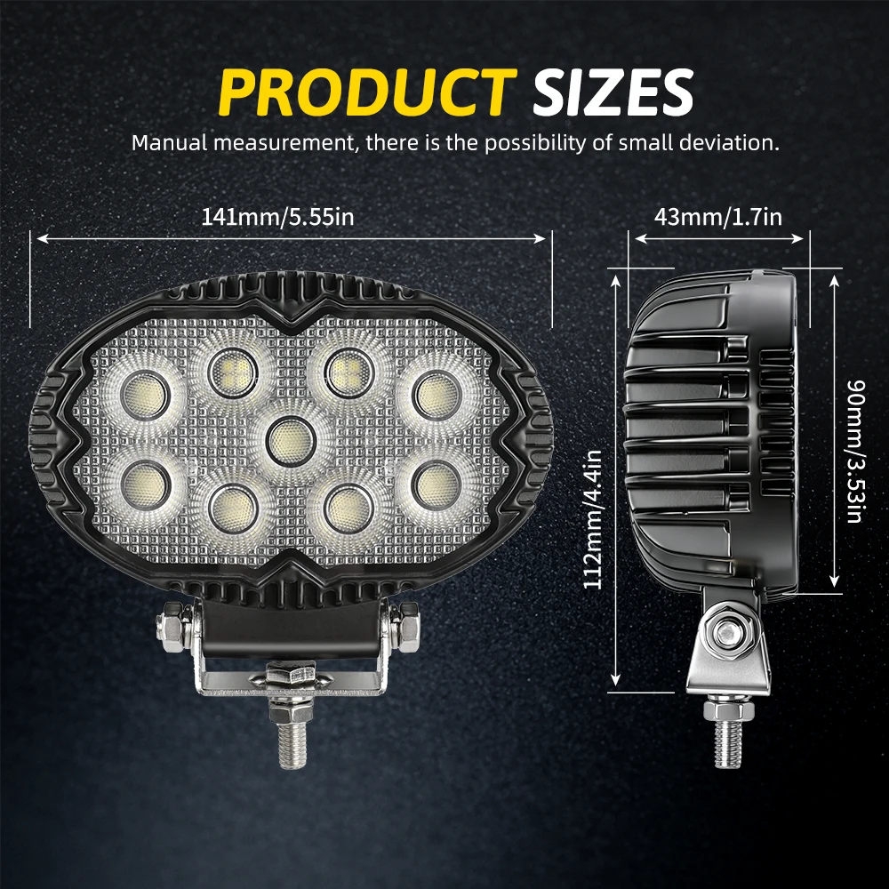 HAOLIDE 6인치 LED 투광등 작업등 LED 스포트라이트 오토바이 오프로드용 ATV 트랙터 자동차 4x4 12V 24V 안개등 IP68