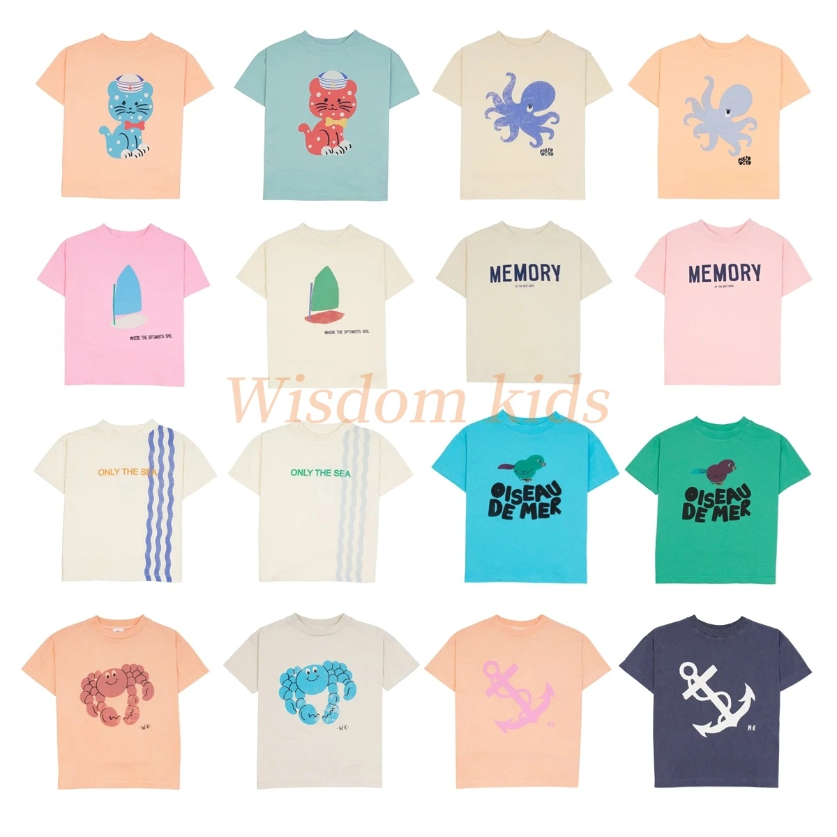 

In Stock! 2024SS New Summer Wyn Kids T- Shirts Boys Girls Short Sleeve T-shirt Tops Clothes
