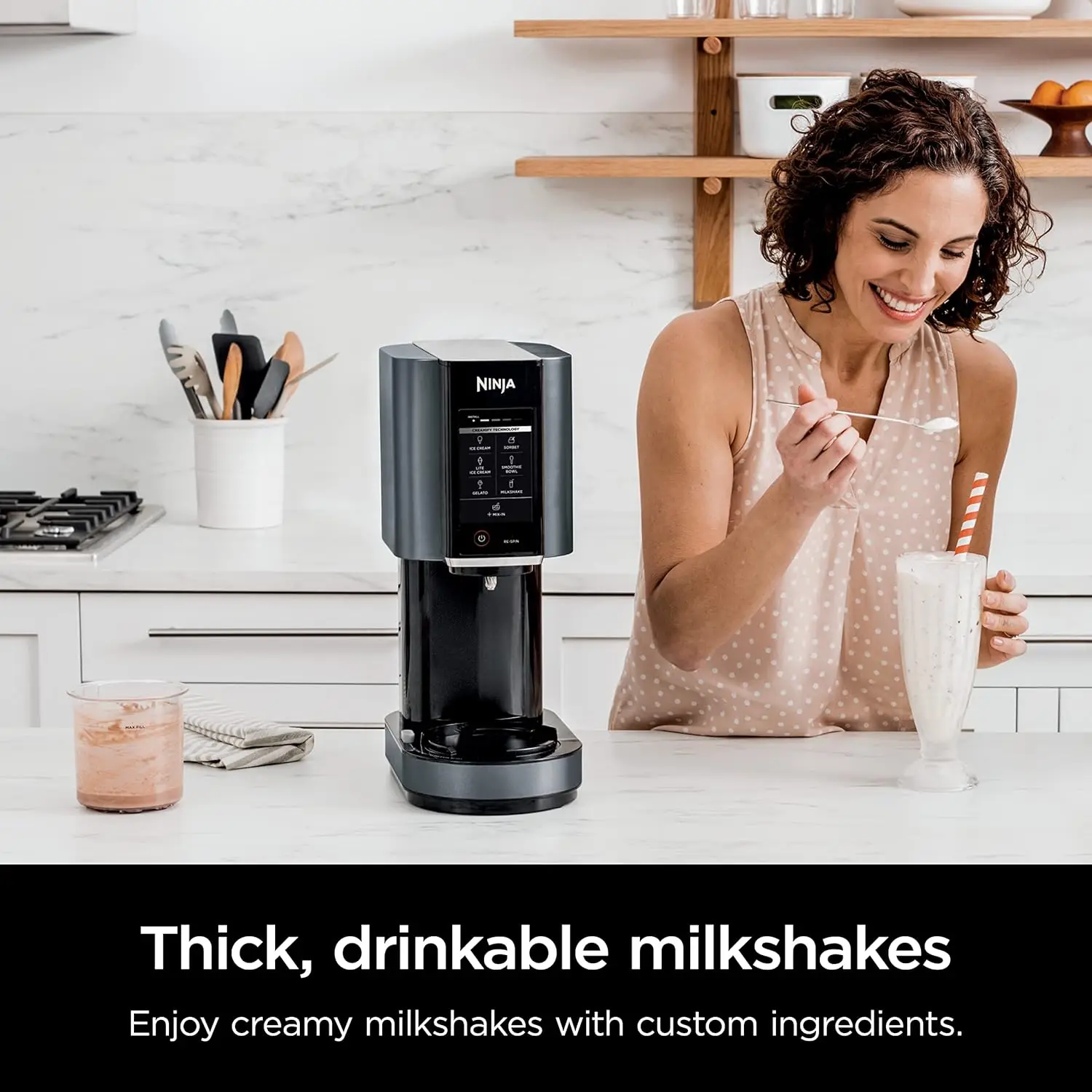 Ice Cream Maker, Ice Cream, Gelato, Sorbet ,Milkshakes, Mix-ins, Smoothie Bowls & More, 7-in-1, Ice Cream Pints, Pint lid, Black 6