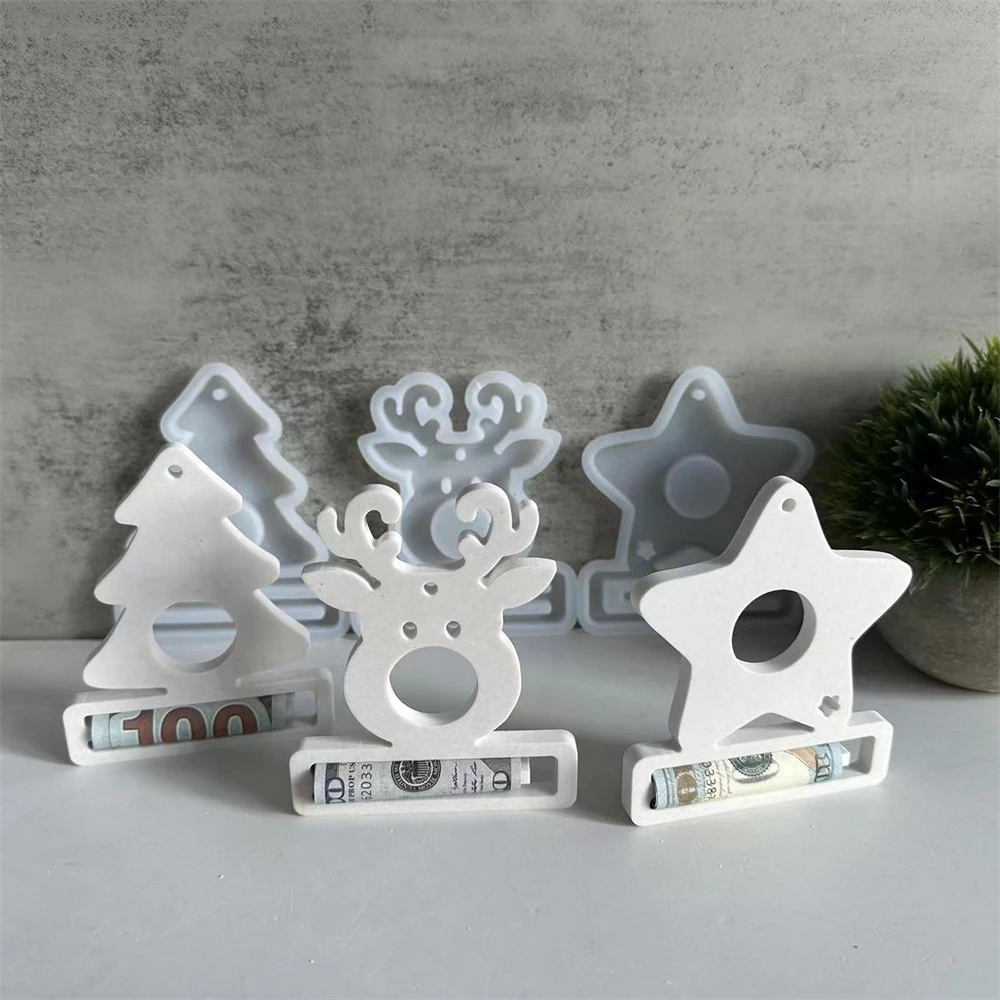 Lot De 2 Moules En Silicone Pour Noël - Formes Sapin, étoile, Cœur - Pour Résine, Plâtre, Cire, DIY - 9