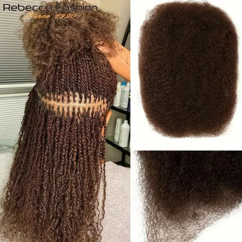 Natural Black/Brown Afro Kinky Bulk Human Hair Extensions QVR US Local Shipping Lightweight For Mini Twisting Everyday Wear 2