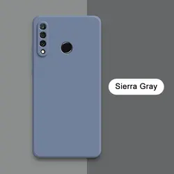 Premium Square Liquid Silicone Phone Case - Soft, Durable Back Cover for Huawei P30 (Sierra Gray)