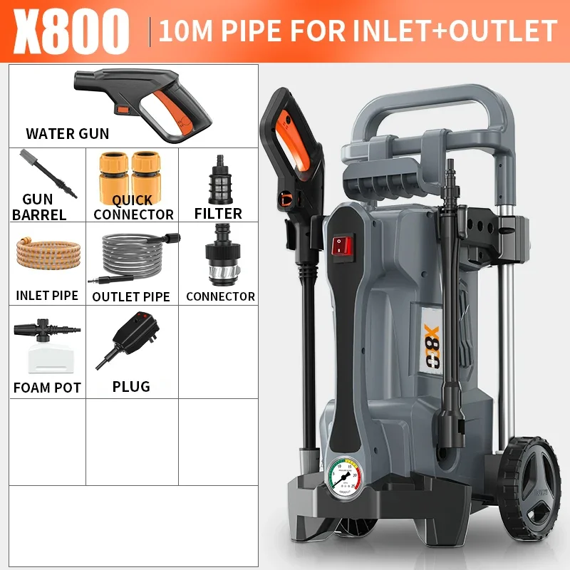 180bar منظف الضغط مع المحرك التعريفي الكهربائية المحمولة آلة غسيل السيارات المحمول سيارة غسالة مدفع المياه للاستخدام المنزلي