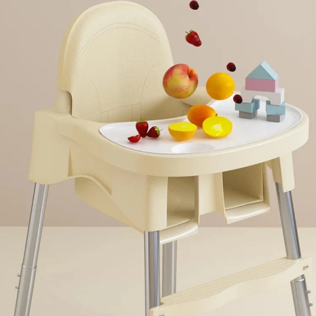 Portable Multifunctional Baby Highchair with Detachable Tray, Easy-Clean Feeding Seat for Infant Sitting Training & Dining 4