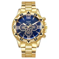 Luxury Men's Quartz Watch Classic Business Men Wristwatch Large Dial Alloy Steel Strip Blue Light Three Eye Men's Quartz Watch 1