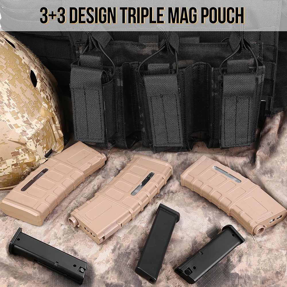 Noir - Pochette tactique Double Molle 9mm pour pistolet chargeur