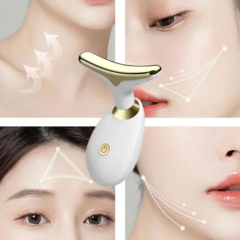 Masseur Lifting Cou Et Visage Anti-rides Anti-âge 7 Modes 7 Couleurs Efface Double Menton 3 Niveaux Dintensite Rechargeable Soins Visage