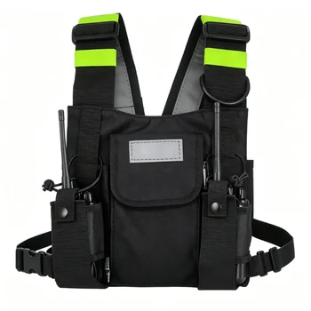 Borsa da petto per walkie-talkie, custodia frontale, fondina a tracolla per radio, marsupio da petto per radio bidirezionale, gilet porta radio, spedizione diretta