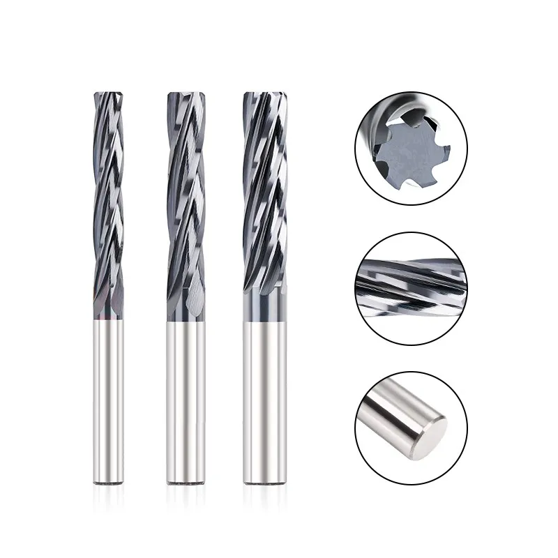 XCAN Carbide Machine Reamer 4 Flute 6 Flute Spiral Chucking Reamer Machine Cutting Tools 2 2.5 3 4 5 6 7 8 9 10mm