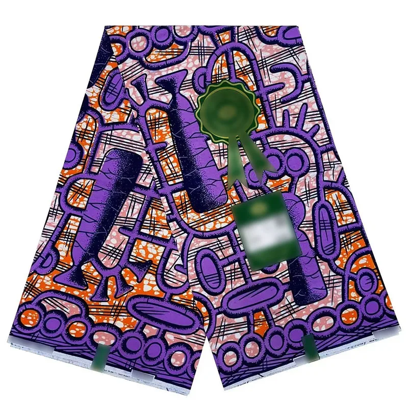 Africa Holandies Super Wax Original 6 Yards Nigeria Ankara Wax Fabric Cotton Nice Quality For Sewing Clothes 05W