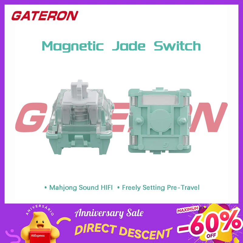 Gateron Magnetic Jade Switch Lineare Per Tastiera Meccanica Magnetica Hifi Pre Lubed Smd Hall Sensor Pre Travel Impostazione Libera