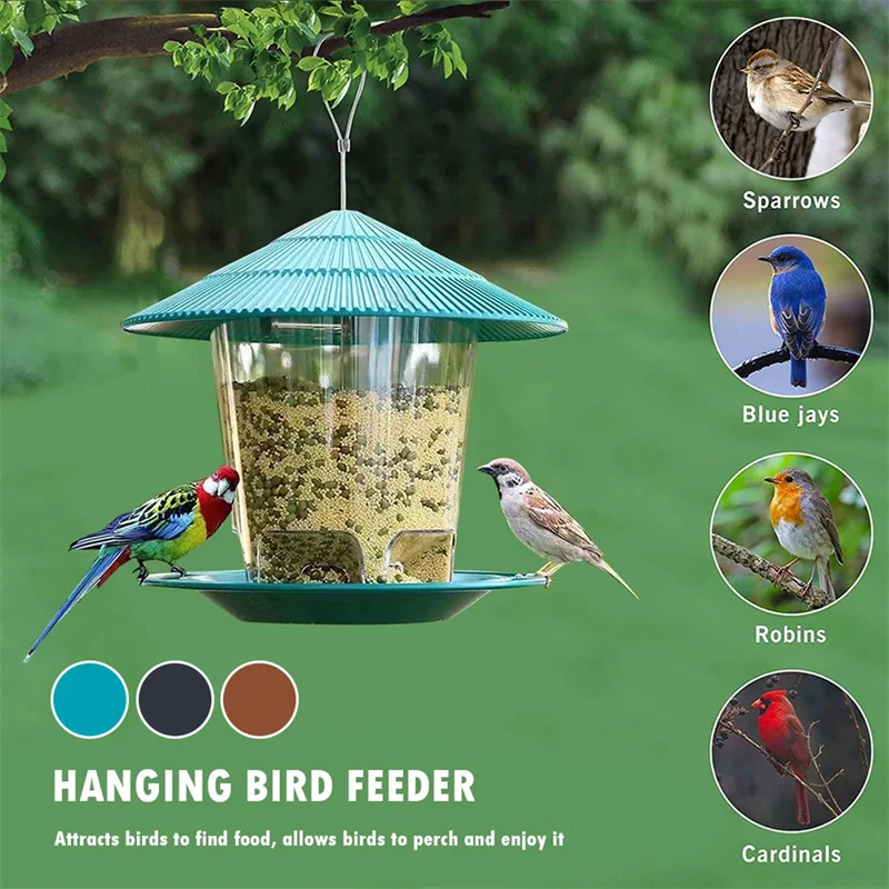 Wild Garden Bird Feeders for Outside Hanging Bird Feeder Squirrel Proof Waterproof Outdoor Birds Seed Feeders Yard Decoration