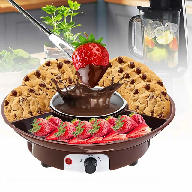 Csokoládé Fondue Edénykészlet Olvadó Edény Elektromos Készítő Tálcával És Villák Leválasztható - Image 4