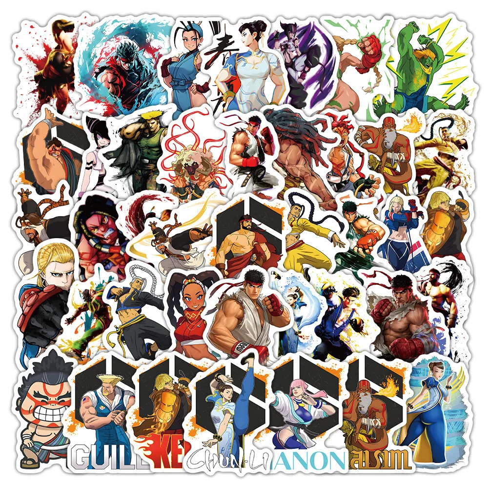 50Pcs Street Fighter Stickers for Helmet Water Bottle Laptop Phone ...
