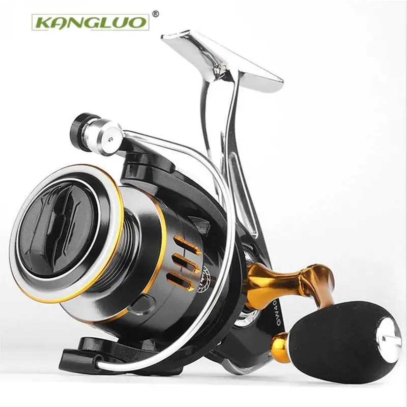 

KANGLUO-Powerful Spinning Reel for Bass Fishing, Metal Body, Max Drag 8kg Handle, GW1000-7000, Fall, New, 2022