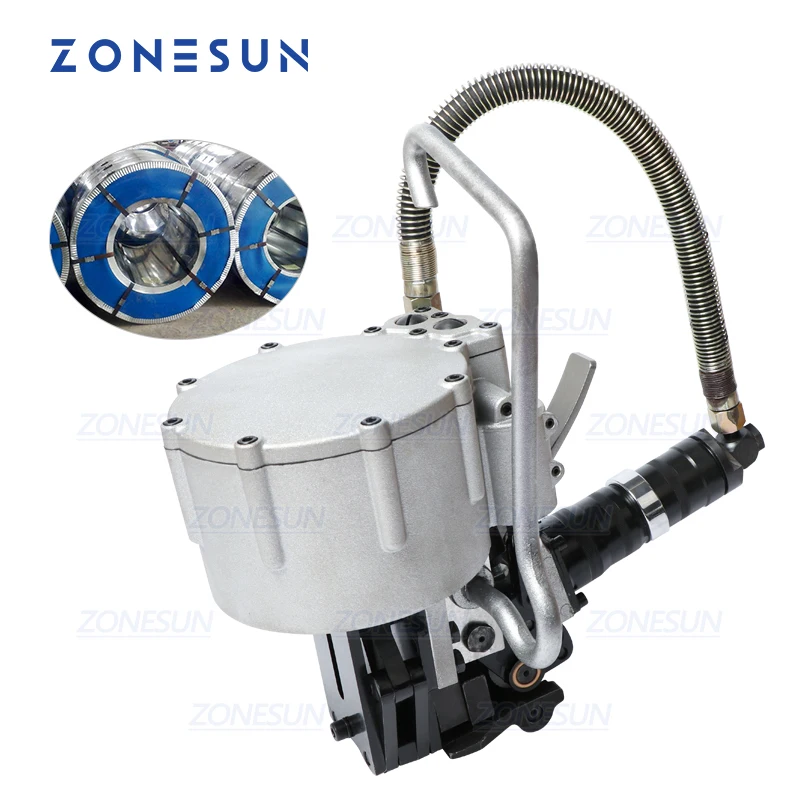 ZONESUN DB-KZ32 Automatic Pneumatic 19-32mm Steel Belt Strapping Machine Tension Cutting Packaging For Wood Steel Strapping Tool