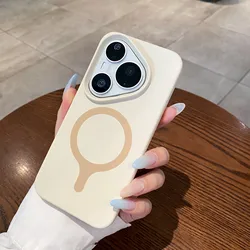 Magnetic Soft Silicone Neon Color Case - Matte Dopamine Finish for Huawei Mate 60 (Antique White)