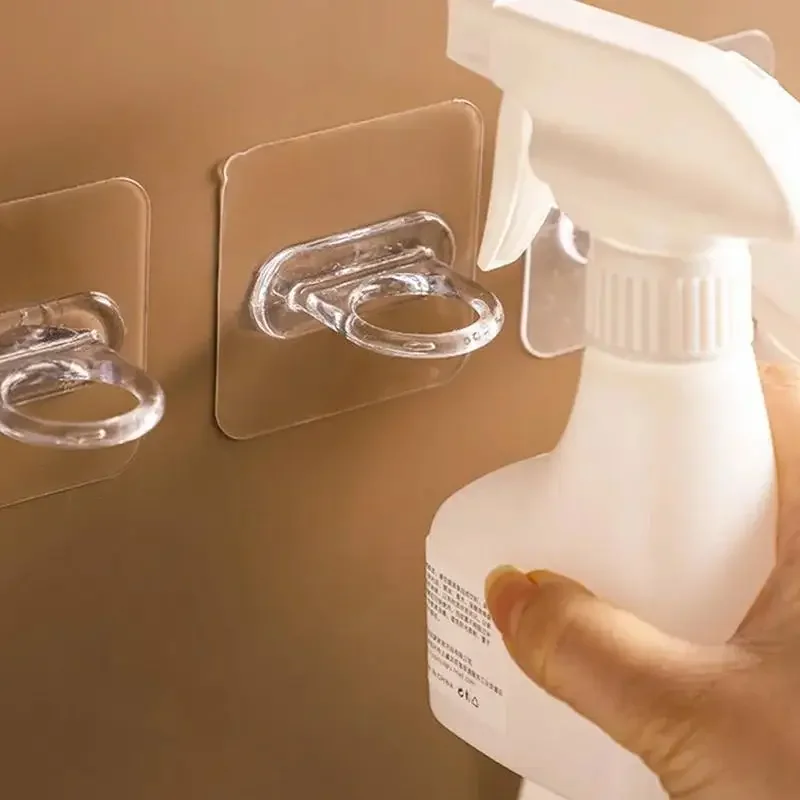 10pcs Wall Hooks Multifunctional Wall-Mounted Round Hooks Free Punching Seamless Paste Storage Rack Kitchen Bathroom Household Ring Hange