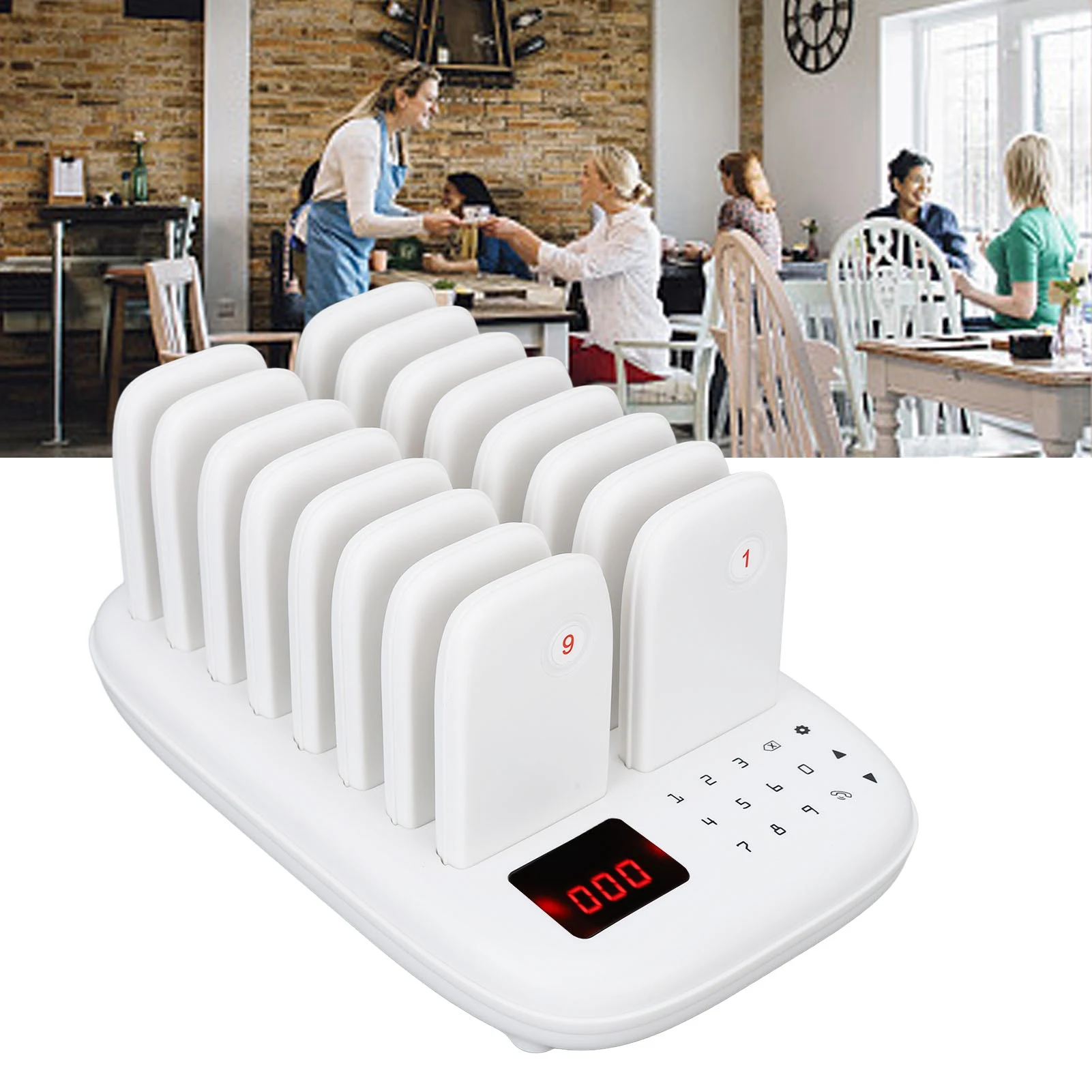 HL-668 Restaurant Pager Wireless Calling System 16 Pagers for Restaurant Coffee Shop Queuing System