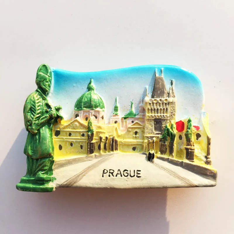 

Fridge magnet Prague Square resin decoration refrigerator stickers tourist souvenir message stickers