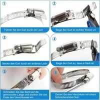 ชุดอุปกรณ์รัดสายสแตนเลส 304 แบบใหม่ 3/5 ม. พร้อมชุดรัดสายแบบเกลียว 6 ชิ้น ปรับขนาดได้ สำหรับท่อและสายเคเบิล 5