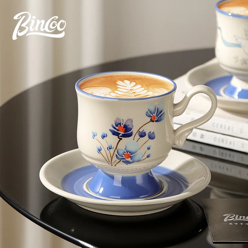 طقم فناجين قهوة بينكو مع صحون من السيراميك، كوب مع...