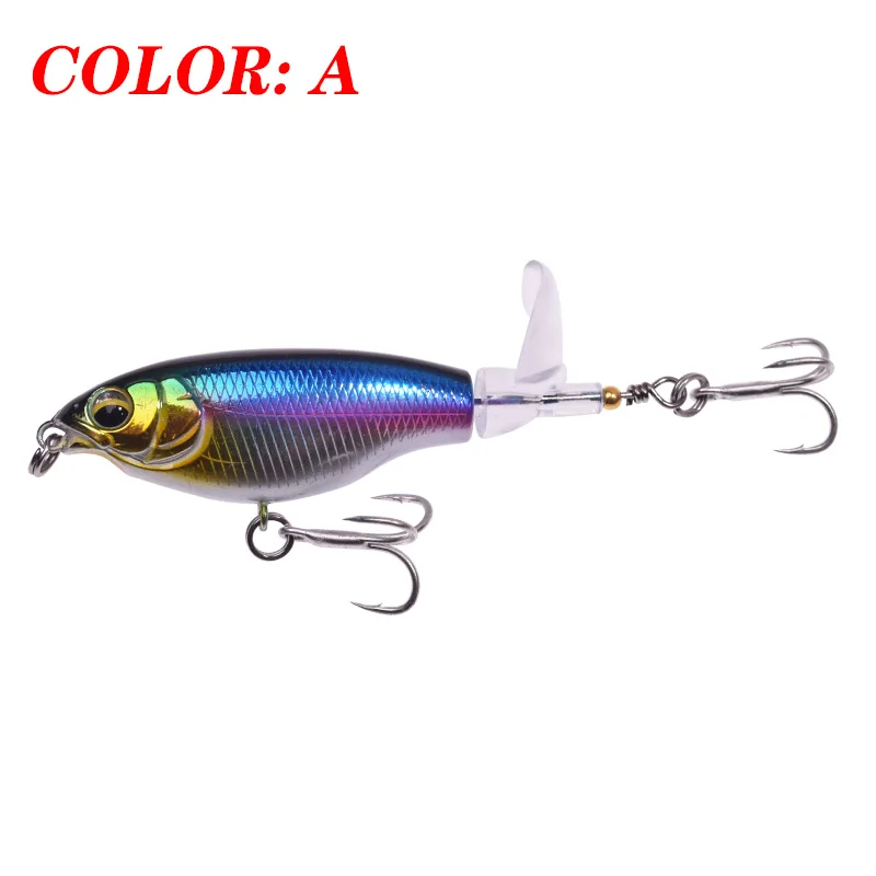 1PCS Whopper Plopper Fishing Lure 75mm 6.5g Topwater Pencil Artificial Hard Bait  Bass Soft Rotating Tail Wobblers Fishing Tackle