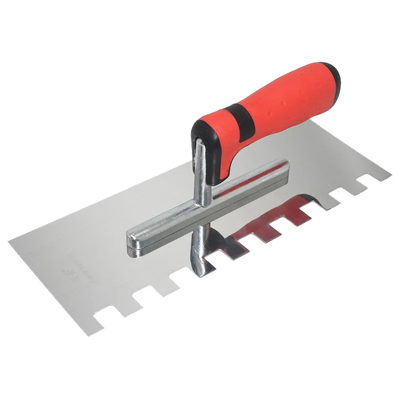 Plastering Trowel 15mm Square Teeth Stainless Steel 280mm Plastic Handle