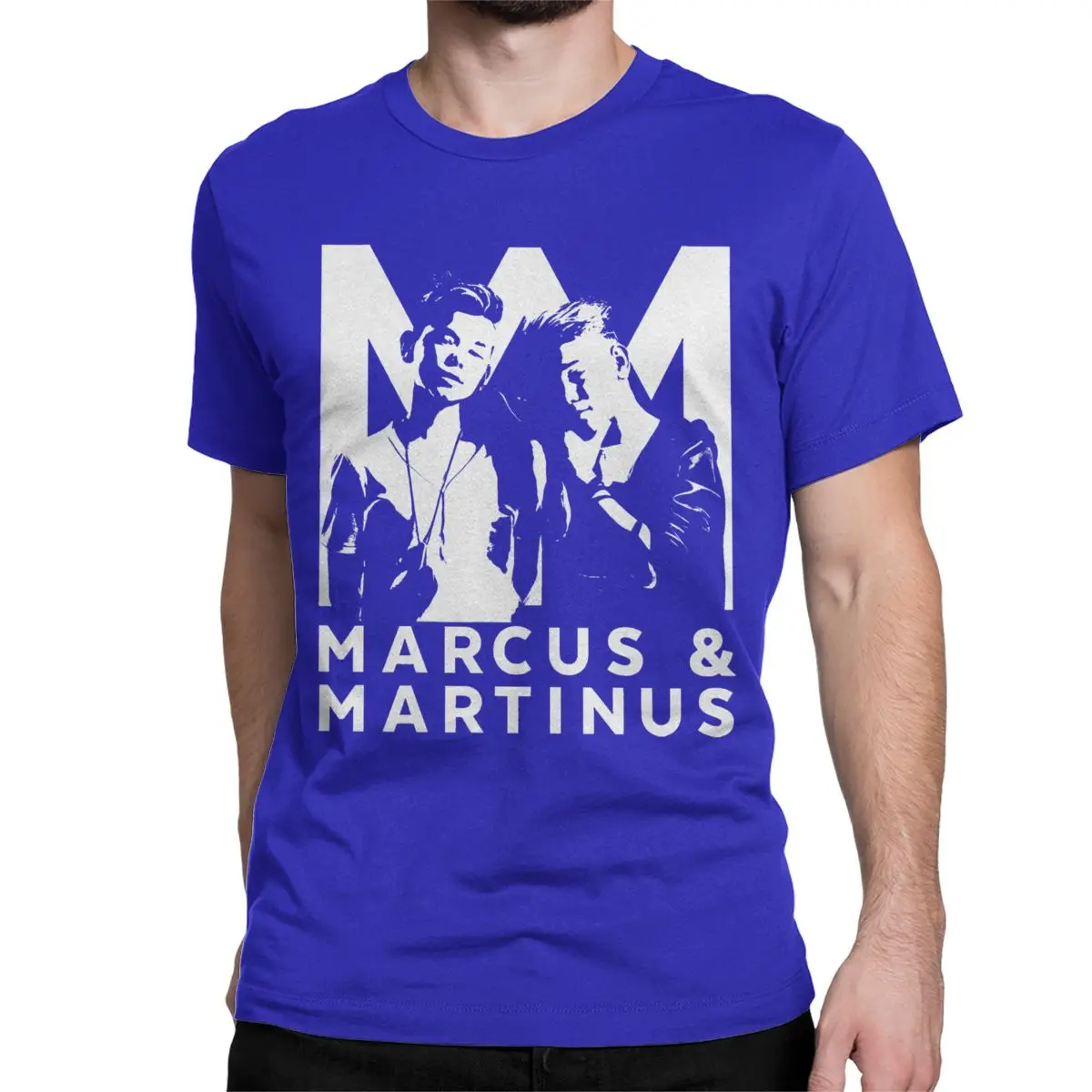 thumbnail image 1 of Camiseta de Marcus & Martinus para hombre y mujer, diseño moderno, algodón, manga corta, cuello redondo, talla 6XL, 1 of 7