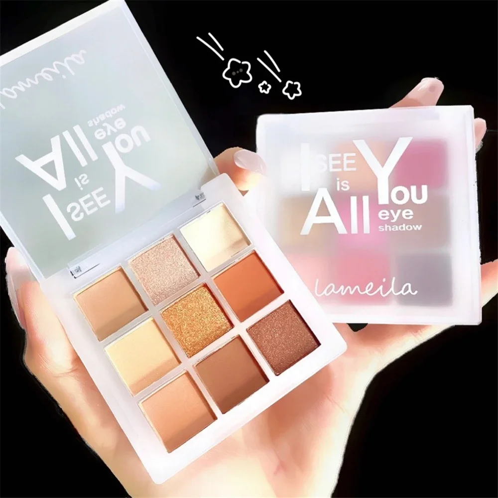 9 Colors Nude Shimmer Matte Eyeshadow Pallete Glitter Eyeshadow Long Lasting Waterproof Eye Pigments Shine Makeup eye shadow,eye shadow plate