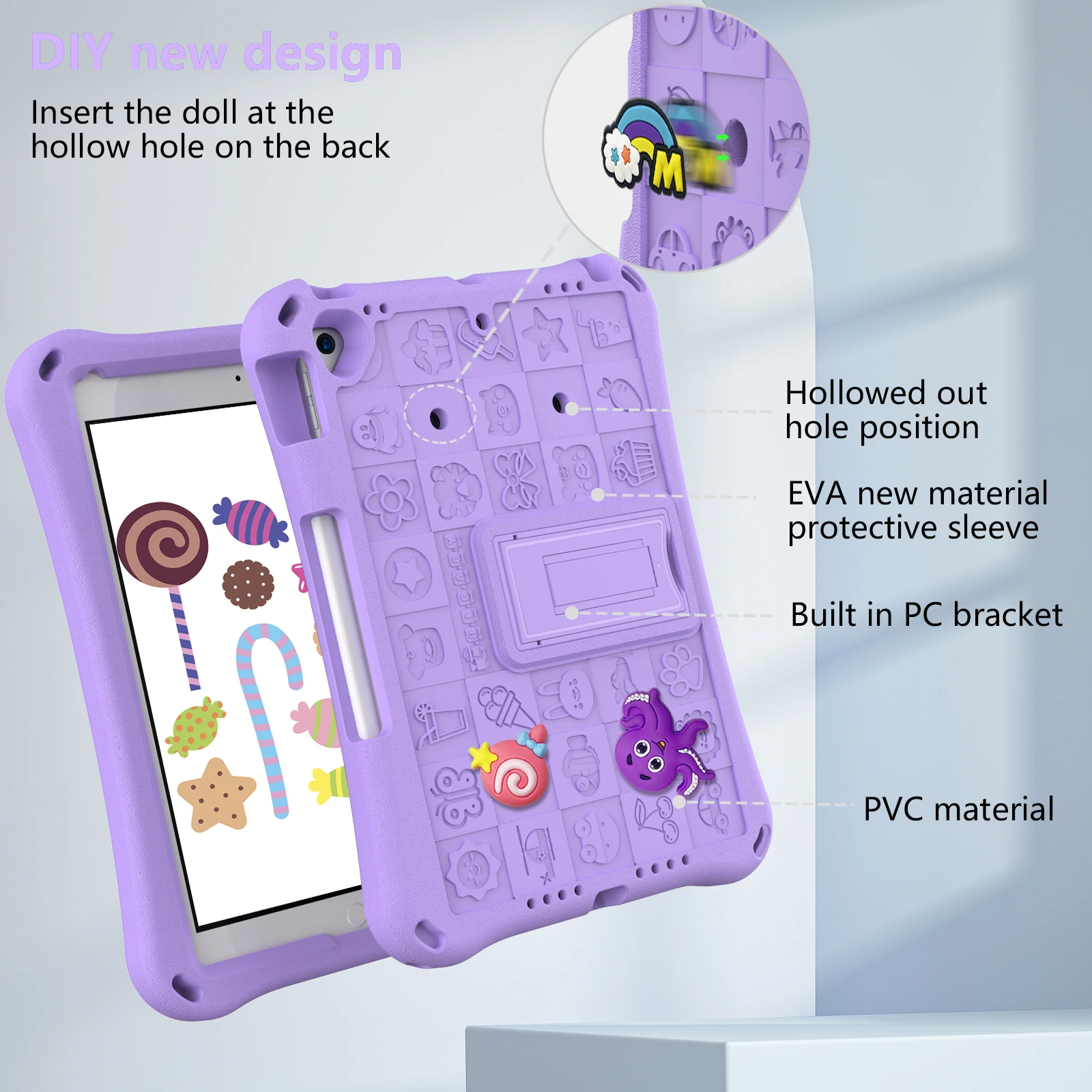 Shockproof Kids iPad Case with Stand, Handle & Pencil Holder