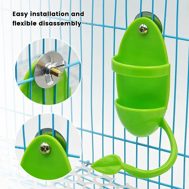 Bird Feeder Parrot Feeder Parrot Feeding Bowl Pet Water Feeder Bird Cuttlebone Holder Pet Parrot Feeder Hanging Cage Fruit Vegetable Container Feeding Cup Cuttlebone Stand Holder Cage Perching Frame Accessories