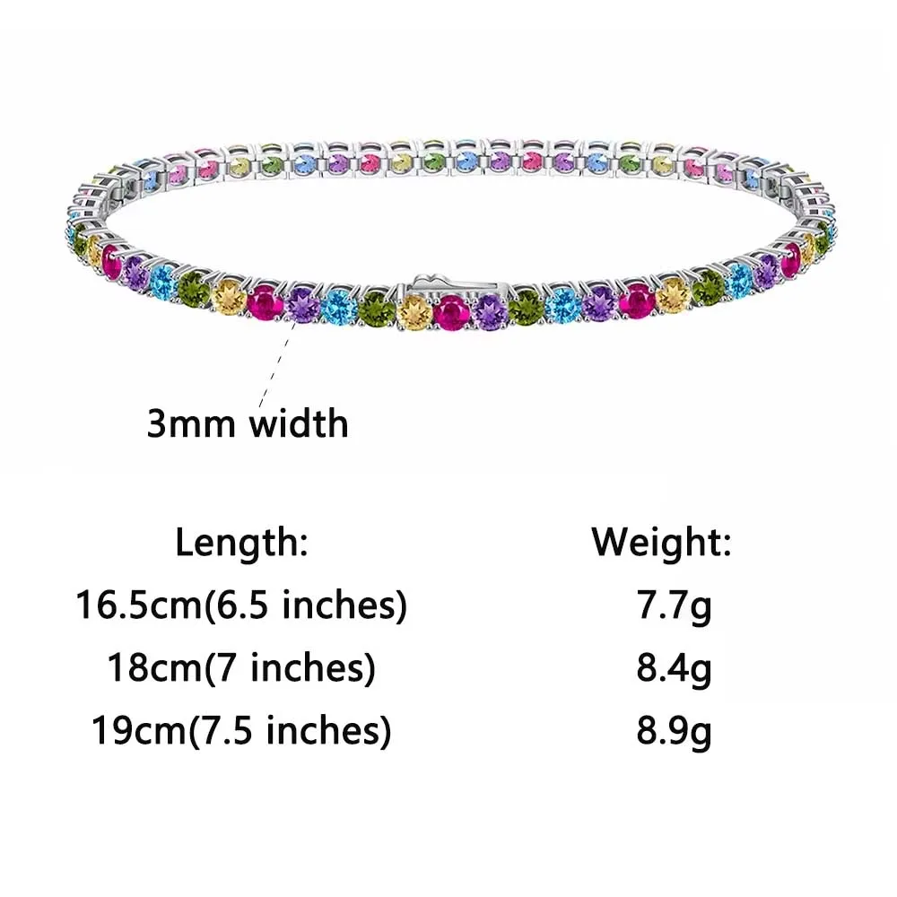 سوار تنس فاخر مرصّع بحجر أزرق