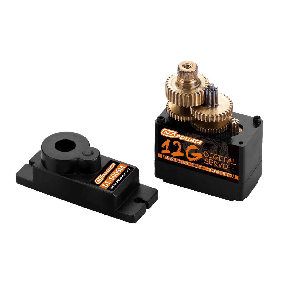 GOUPRC 12g Micro Digital Servo With Metal Gear & Orange Bracket/Horn - Upgrade For Axial SCX24 1/24 RC Crawler - View #2