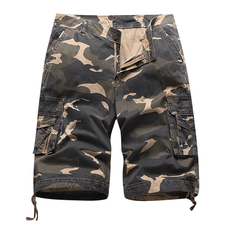 Men Camouflage Cargo Shorts 2022 Summer Army Military Tactical Homme Shorts Casual Multi-Pocket Male Cargo Shorts Plus Size 40 best men's casual shorts