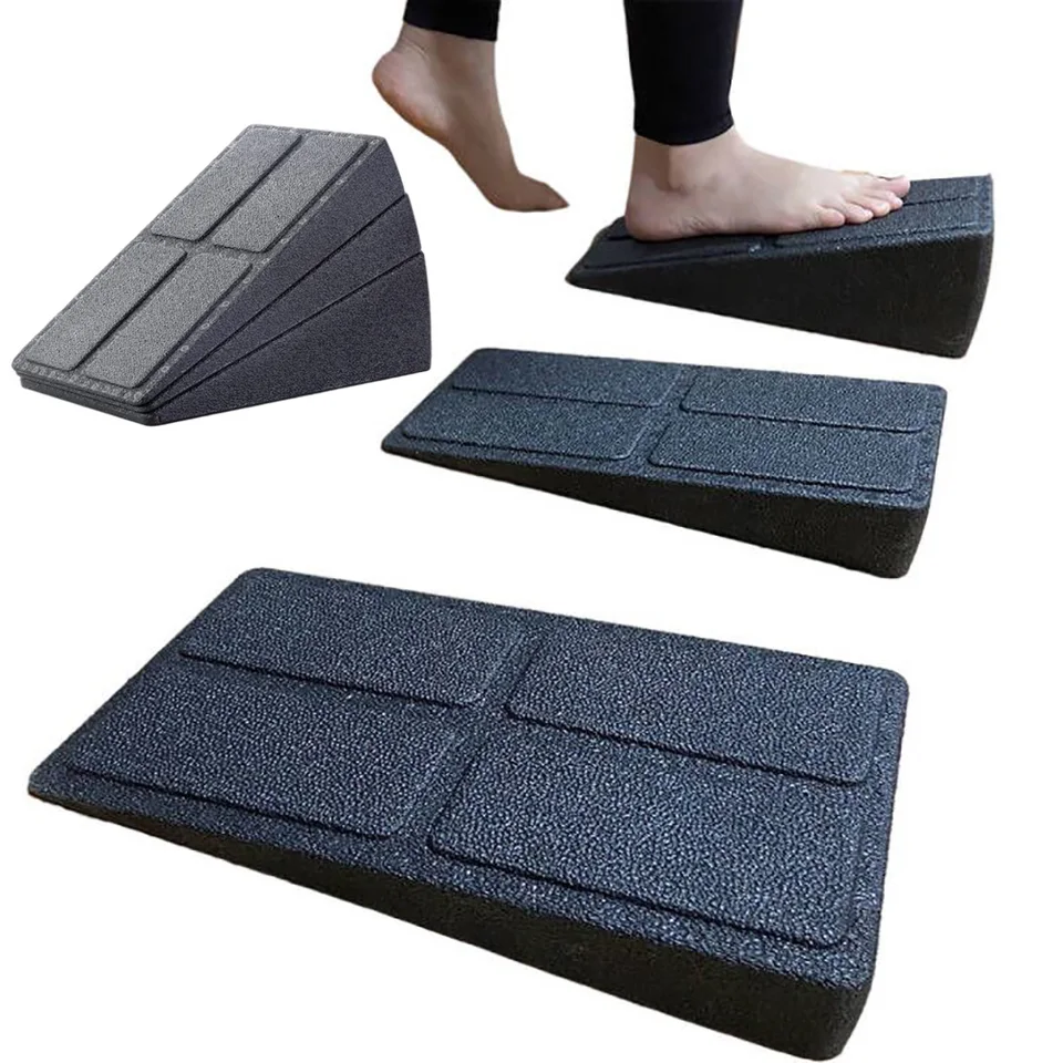 Iptienda Yoga Wedge, 2Pcs Slant Board For Yoga-Stretch Wedge-Squat Wedge-Yoga Wedge Blocks-Balance Boards/Fitness Improves Deep Squats-28x25x9cm (Black
