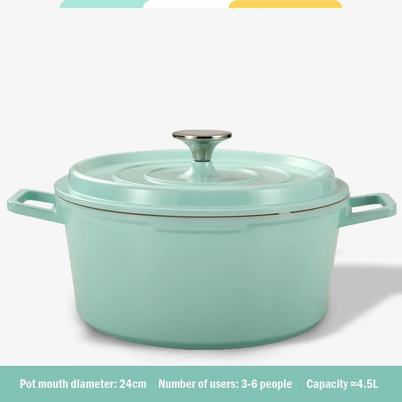 Enameled Cast Iron Dutch Oven 4 Quart Enamel Coated Cookware Pot Non-stick  Enamel Pot Casserole Dish 9.8inch For All Heat Source - Soup & Stock Pots -  AliExpress