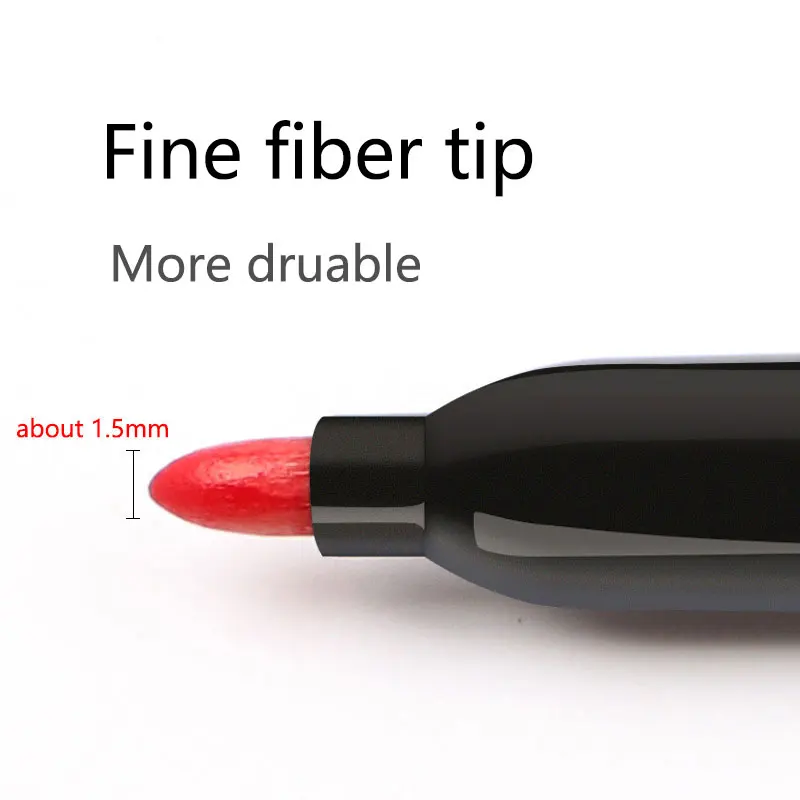 6 PCS Permanent Marker Pen Manga Drawing Markers Black Blue Red Waterproof Ink Sketch Pens Stationery Art School Supplies 4