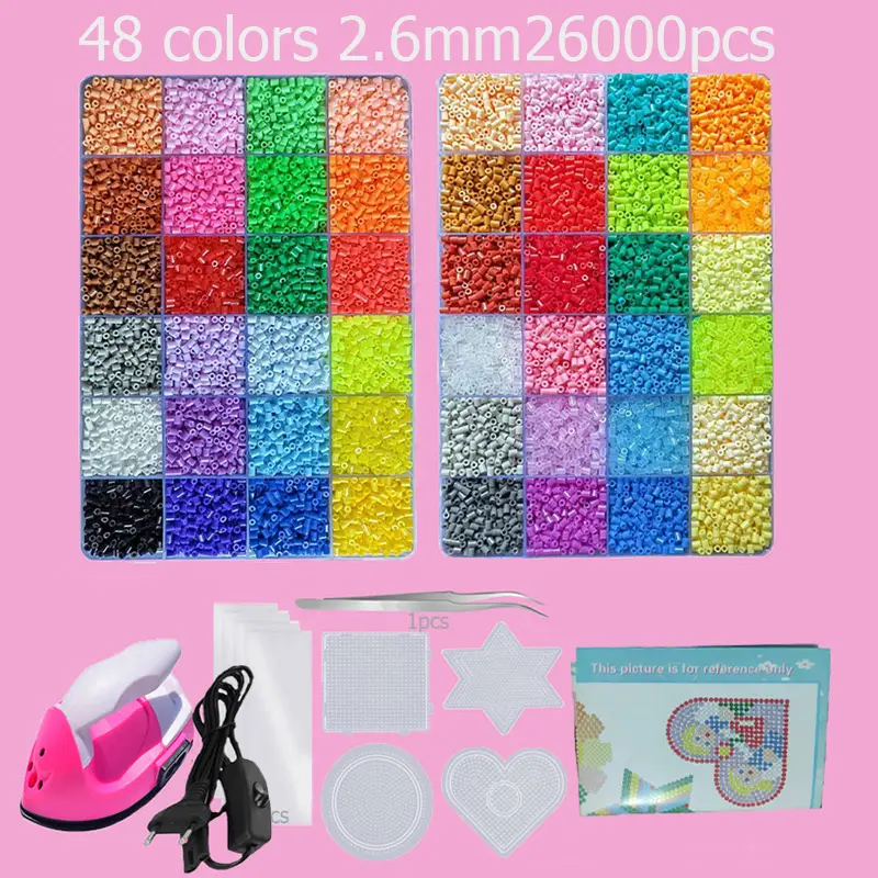 Hama Beads Box Embalagem Thermal mosaic Ferro Educação Beads, Ironing beads Fuse Beads Brinquedo DIY, 24 48 72 Cores 2.6MM 5MM - Image 22