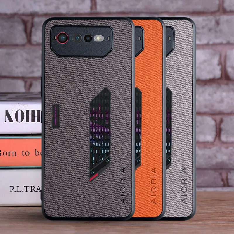 Custodia Per Asus Rog Phone 6 Coque Luxury Textile Leather Soft Funda Phone Cover Per Asus Rog Phone 6 Case Capa