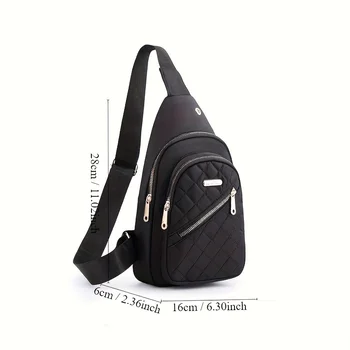 حقائب كتف أنيقة مبطنة عبر الجسم للنساء كاجوال من النايلون مع مساحة تخزين متعددة الطبقات للسفر والتنقل وركوب الدراجات 3