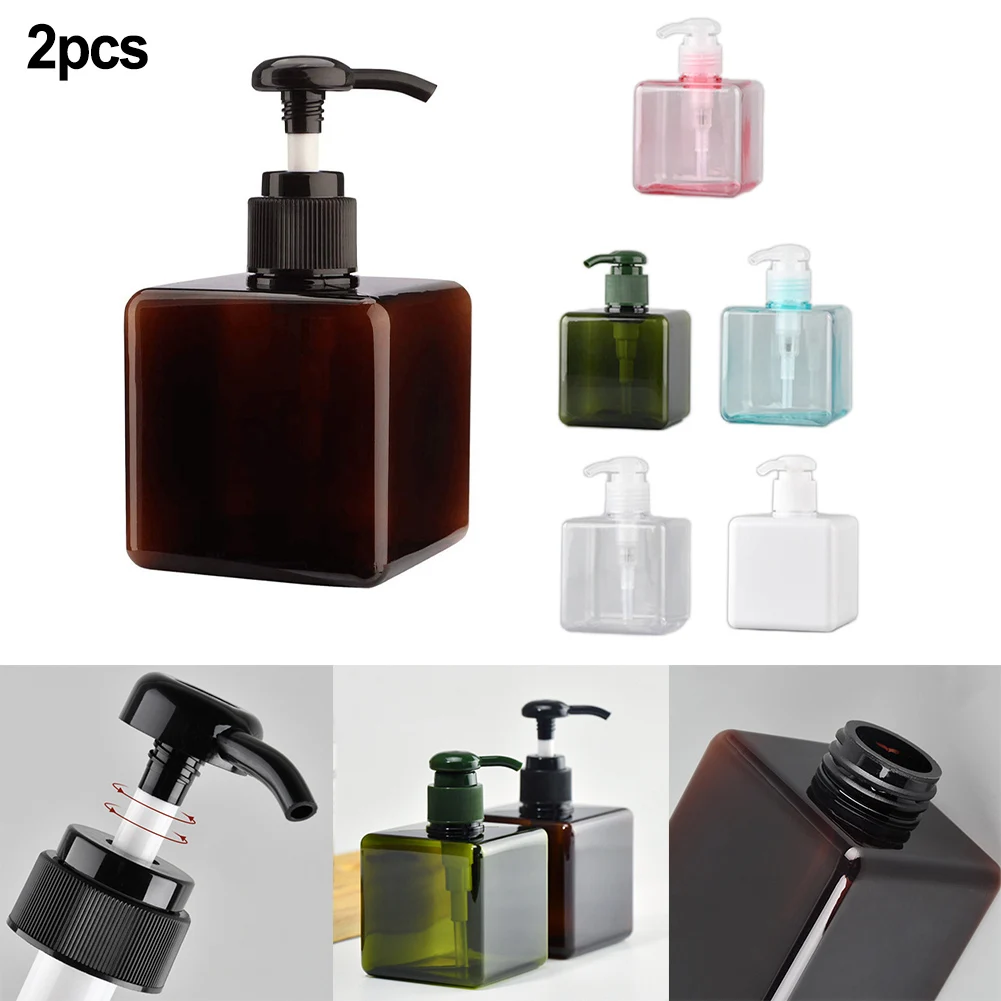 2PcsBathroomSoapDispensersRefillableLotionShampooShowerPump