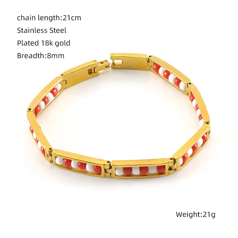 Bangle Bracelet Stainless Steel Bracelet Beaded Bracelet Bead Bracelet Stainless Steel Jewelry Orula Bracelet Assorted Beads Unisex Wristband For Ladies