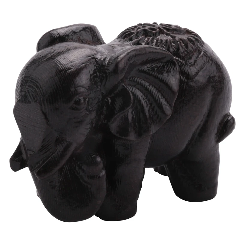 

LBER 2X из чёрного дерева резная Elephant украшения из массива дерева резьба мебель крыльцо офисное украшение поделки