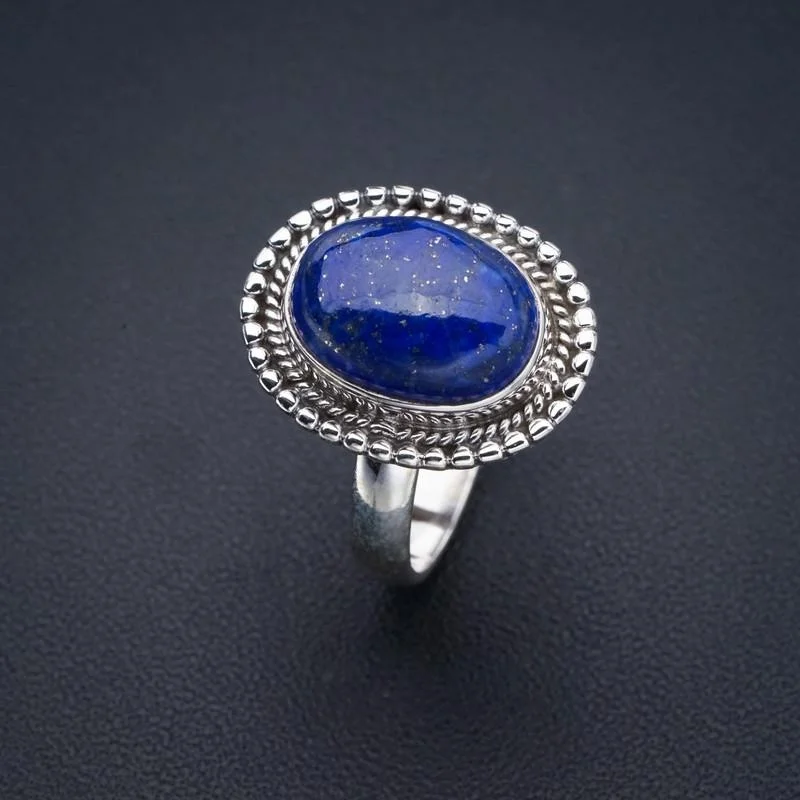 

StarGems Natural Lapis Lazuli Handmade 925 Sterling Silver Ring 9.5 F0010