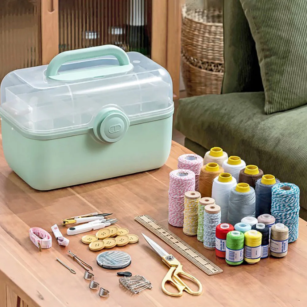 Sewing Kit Box For Adults Beginners Sewing Kits Accessories Home Box Stitching Repair Kit Compartments