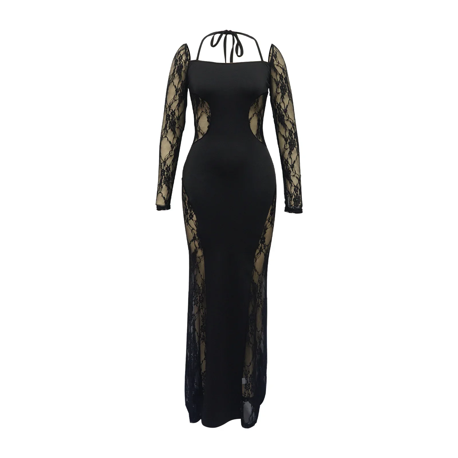 Sexy Women Floral Lace Stitching Slim Patchwork Bodycon Maxi Dress  Nightclub Party Evening Elegant Maxi Dresses Vestidos Kaftan - AliExpress  200000345