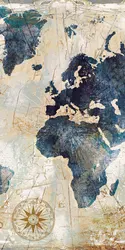 World Map Abstract Canvas Art - 40x80cm No Frame (PT 1766 - 2)