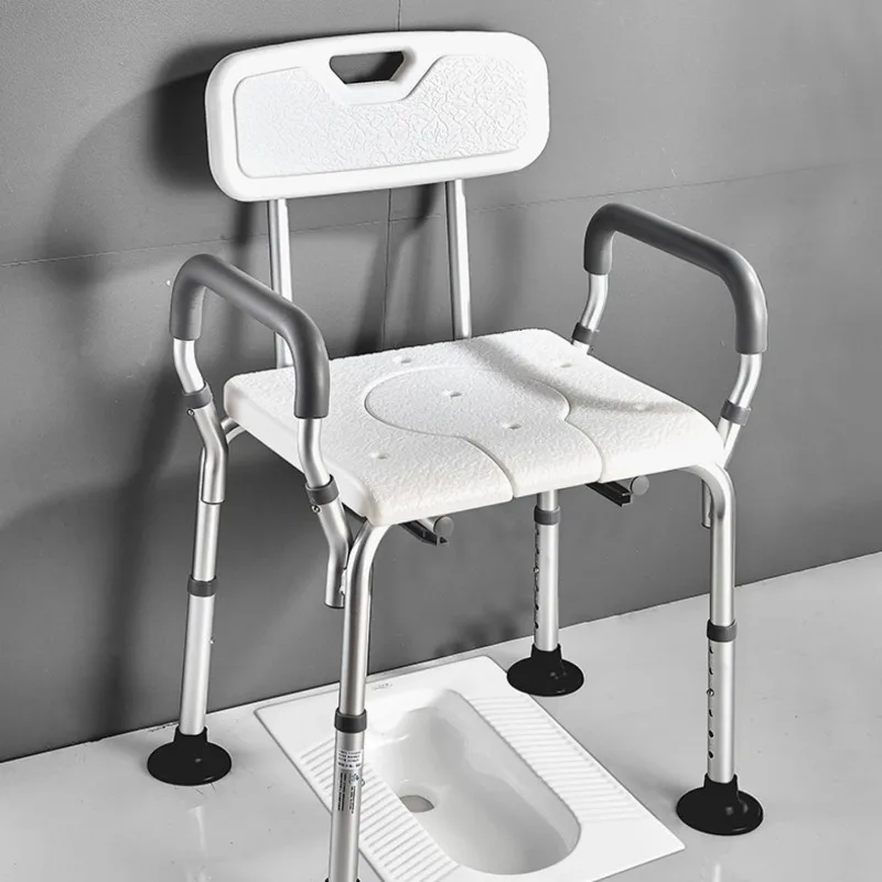 Bathroom Squat Toilet Seat, Mobile Toilet Booster for Elderly, Household Pregnant Women Shower Commode Toilet Dual-use Chairs 6