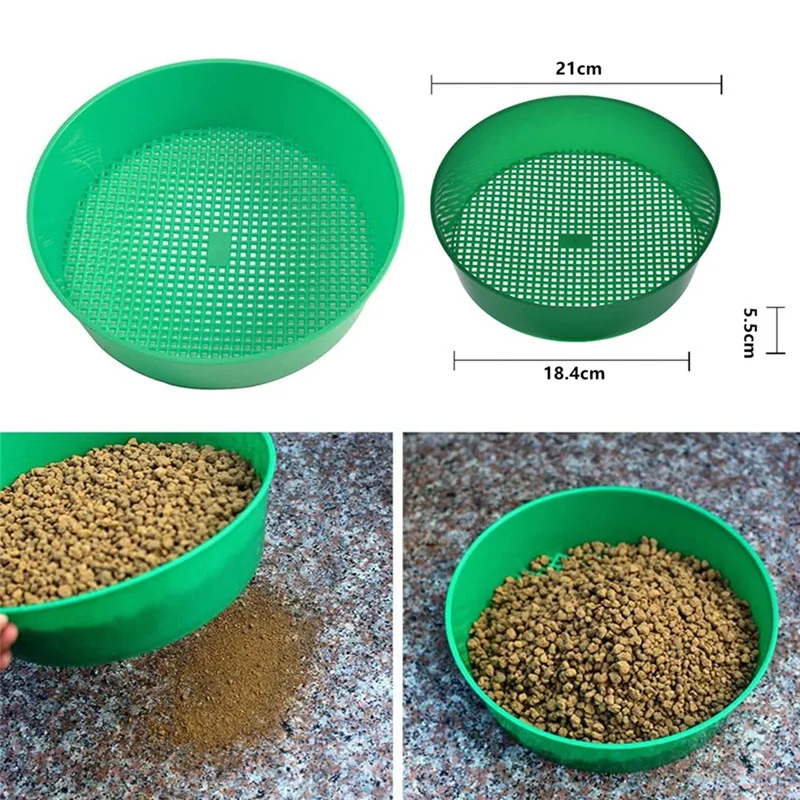 Garden Sieve Mesh Soil Screen Griddle Plastic Succulent Planting Basin For Compost Soil Filtering Earth Stone Gardening Tool